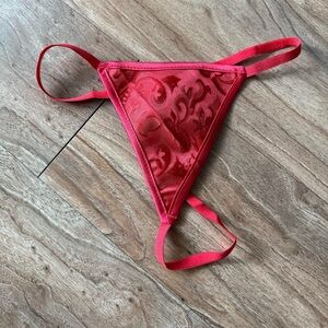 Red Satin Lingerie Thong